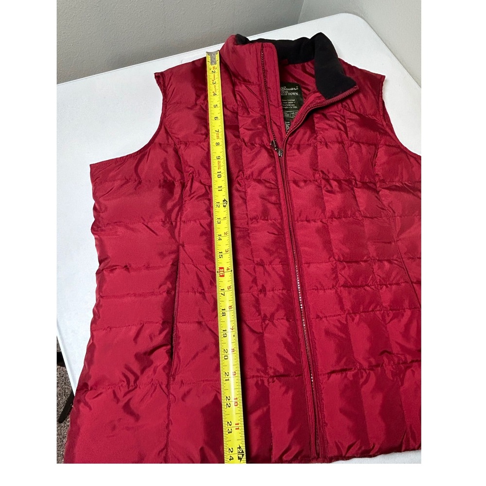 Eddie Bauer Puffer Vest Women's XL Red Quilted Goose Down Full Zip Fleece Collar - Picture 9 of 10